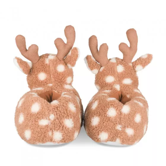 Chaussons peluche renne MARRON MERRY SCOTT