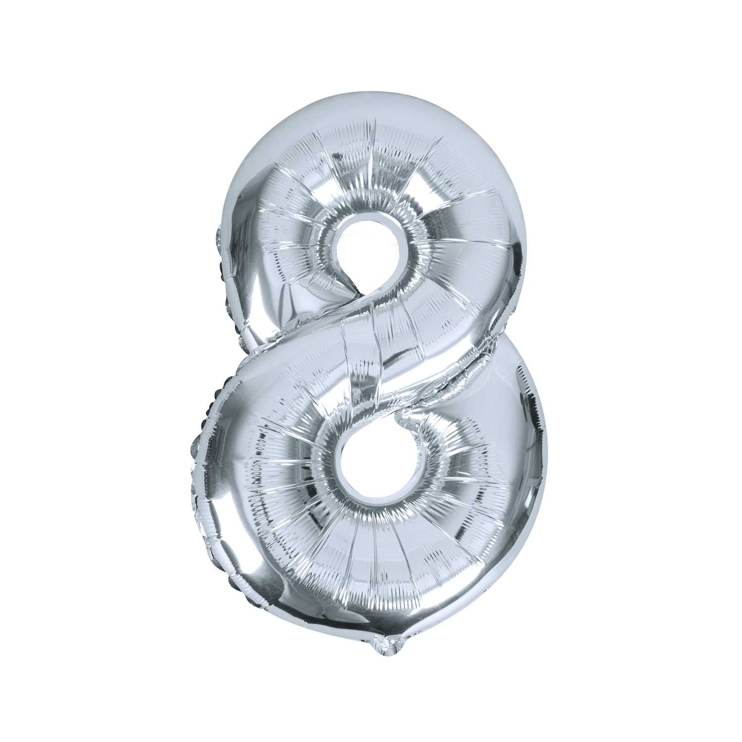 O'Canny XL Folienballon Zahl 8 silber Höhe 78 cm