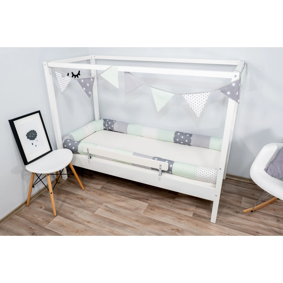 Ullenboom Baby-Bettschlange Mint Grau 400 cm