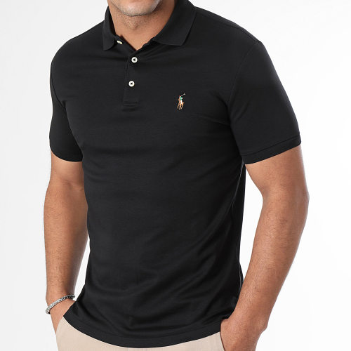 Polo Manches Courtes Custom Slim Fit Premium Soft Coton Noir
