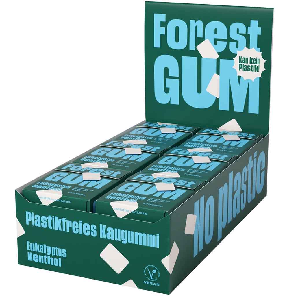 Forest GUM Eukalyptus Menthol Kaugummi zuckerfrei 18x20g=360g MHD:11.10.25