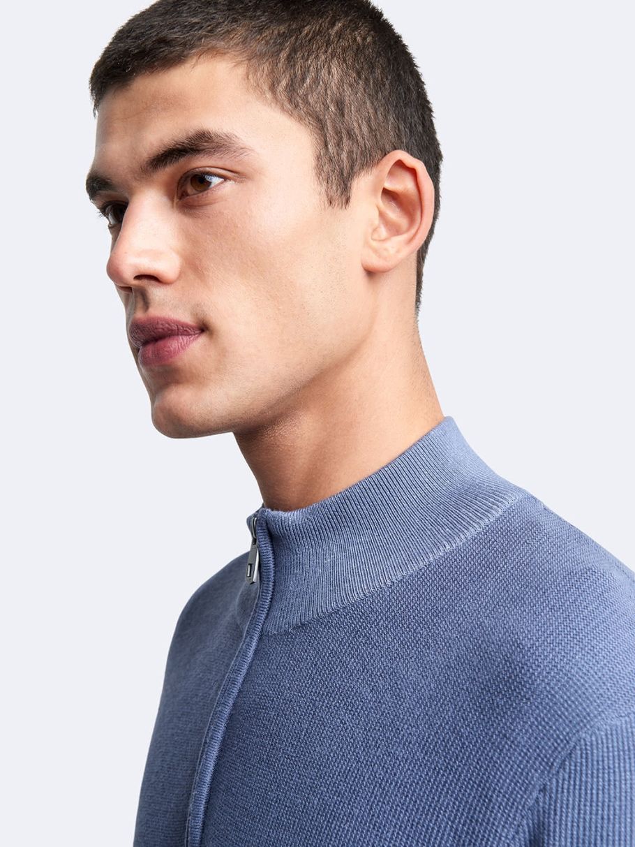 Pull col cheminée zippé en viscose bio