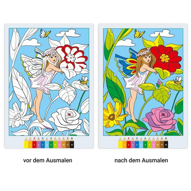 Ravensburger CreArt Malen nach Zahlen ab 7: Feen, Elfen, Meerjungfrauen, Großes Malbuch, 48 Motive