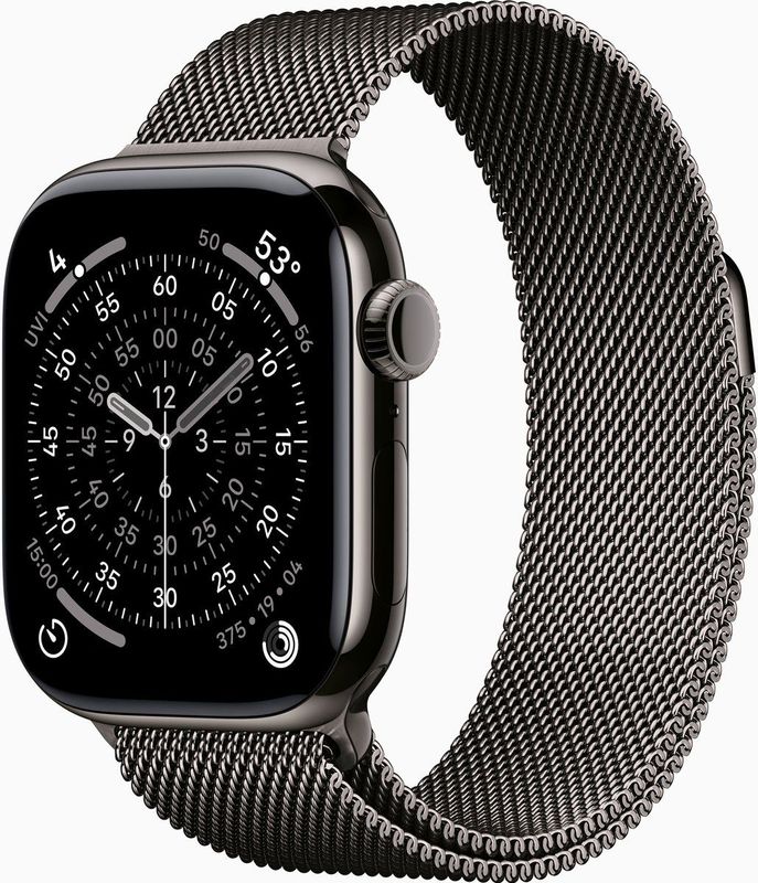 Apple Watch Series 11 - Slate - GPS + Cellular - 46mm Titanium Behuizing - Milanese Loop M/L