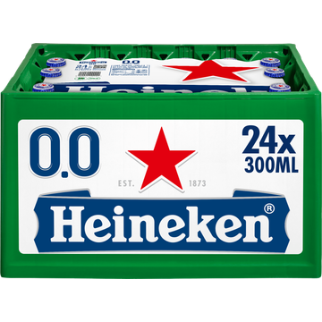 Heineken Premium Pilsener 0.0 Bier Fles Krat 24 x 300ml