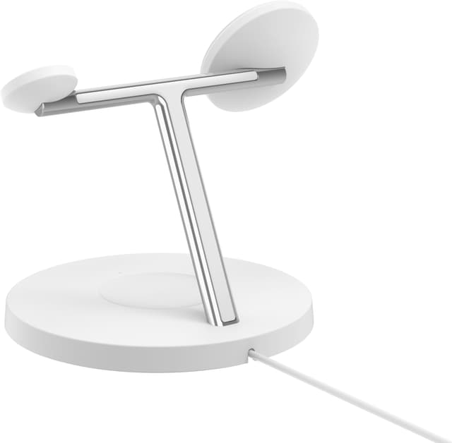 Belkin BoostCharge Pro 3-i-1 Qi2 trådløs ladestation (hvid)