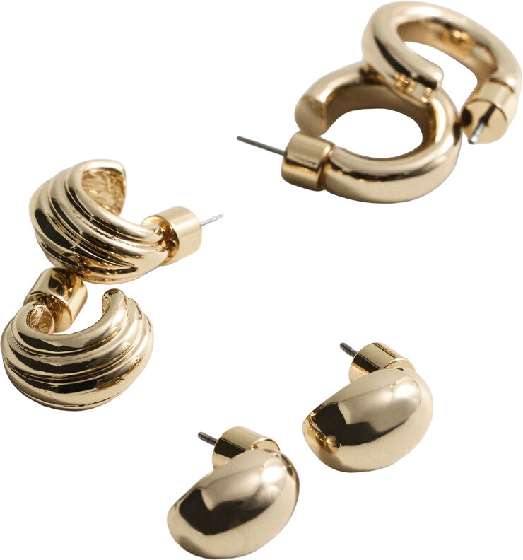 MANGO Mixed earrings set Gold