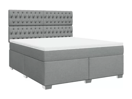 Sommier à lattes de lit avec matelas Gris clair 180x200cm Tissu
