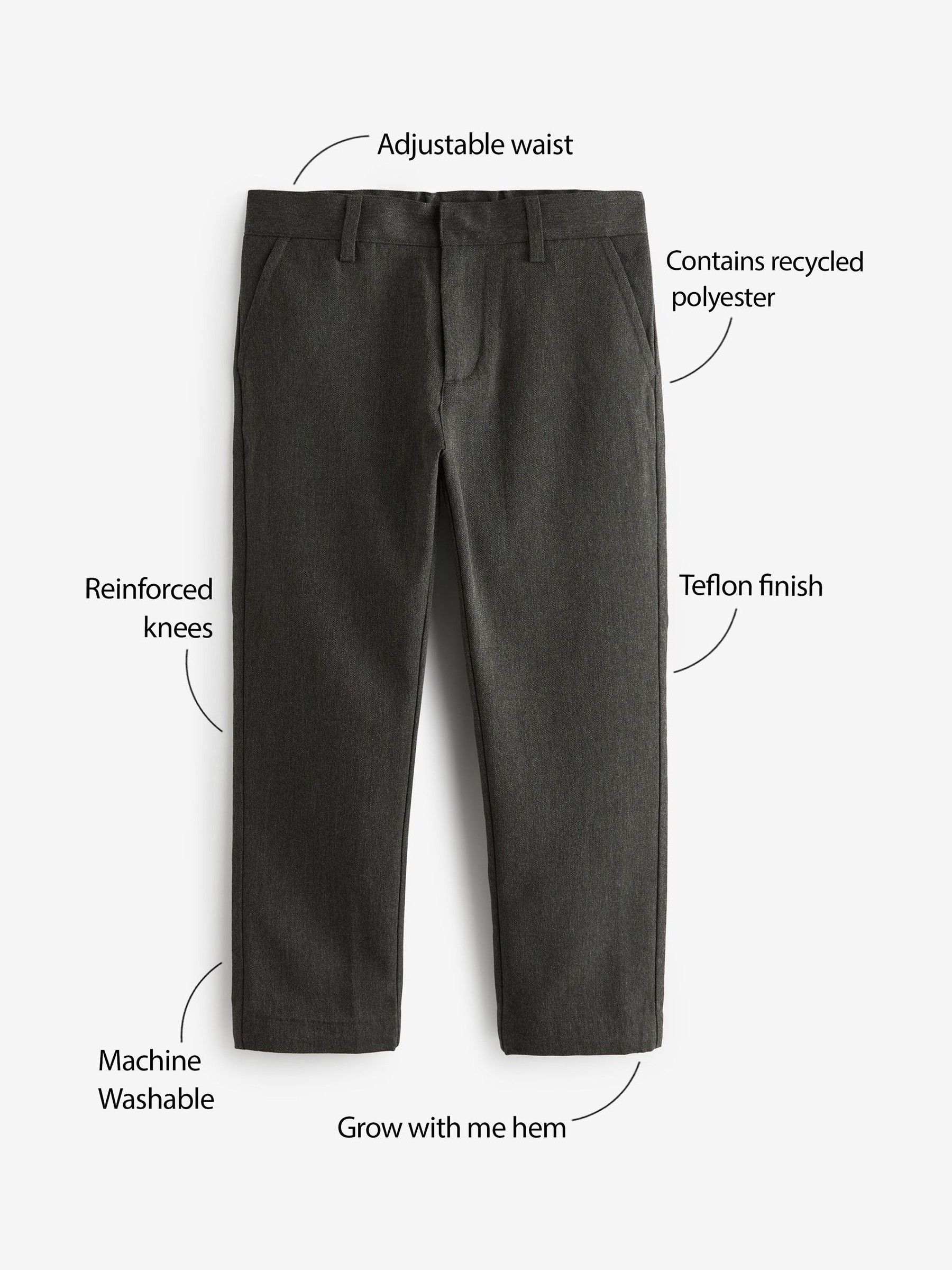 Clarks schoolbroek met stretch en sluiting voor jongens