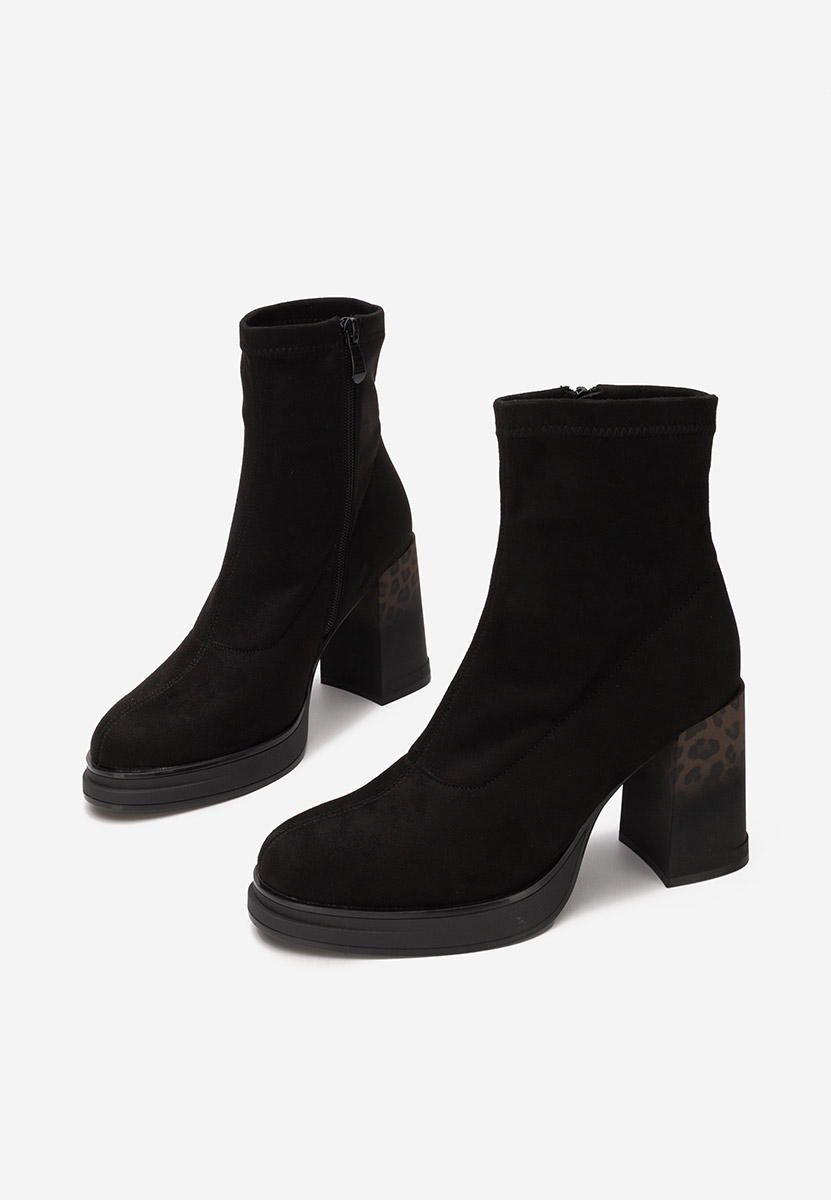 Bottines à gros talon noires Astonia V3