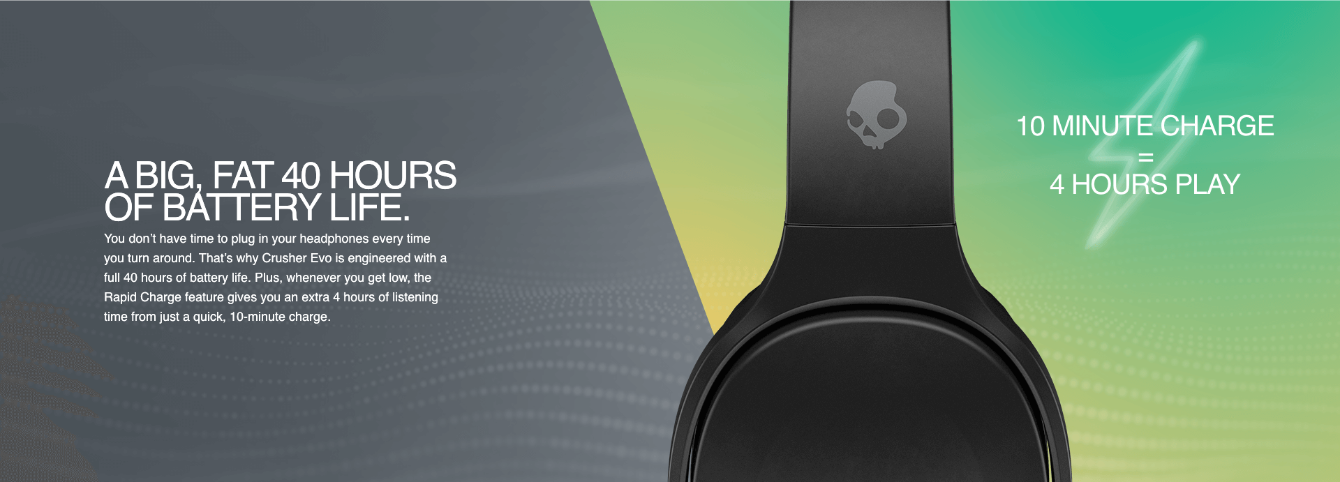 Skullcandy - Crusher EVO Over-Ear Trådløs - Sort