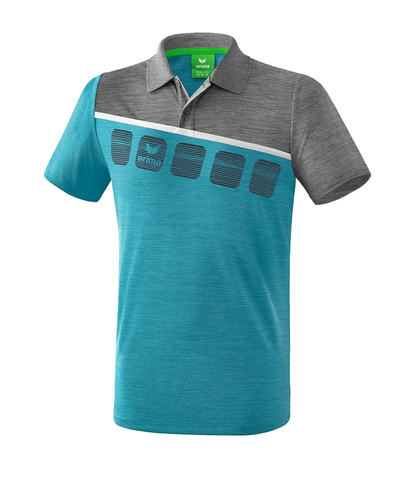Erima 5-C Poloshirt Blau Grau