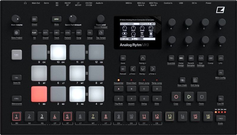 Elektron - Analog Rytm MKII - Drumcomputer - Zwart