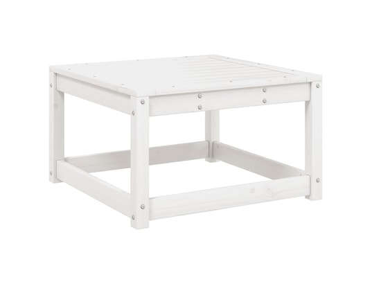 VIDAXL - Pouf Repose-pied de jardin blanc bois de pin massif
