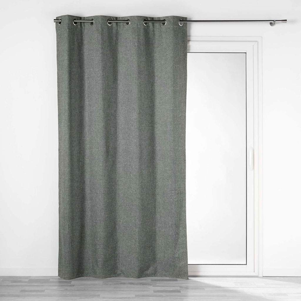Rideau occultant chambray CREPUSCULE anthracite 140x260cm