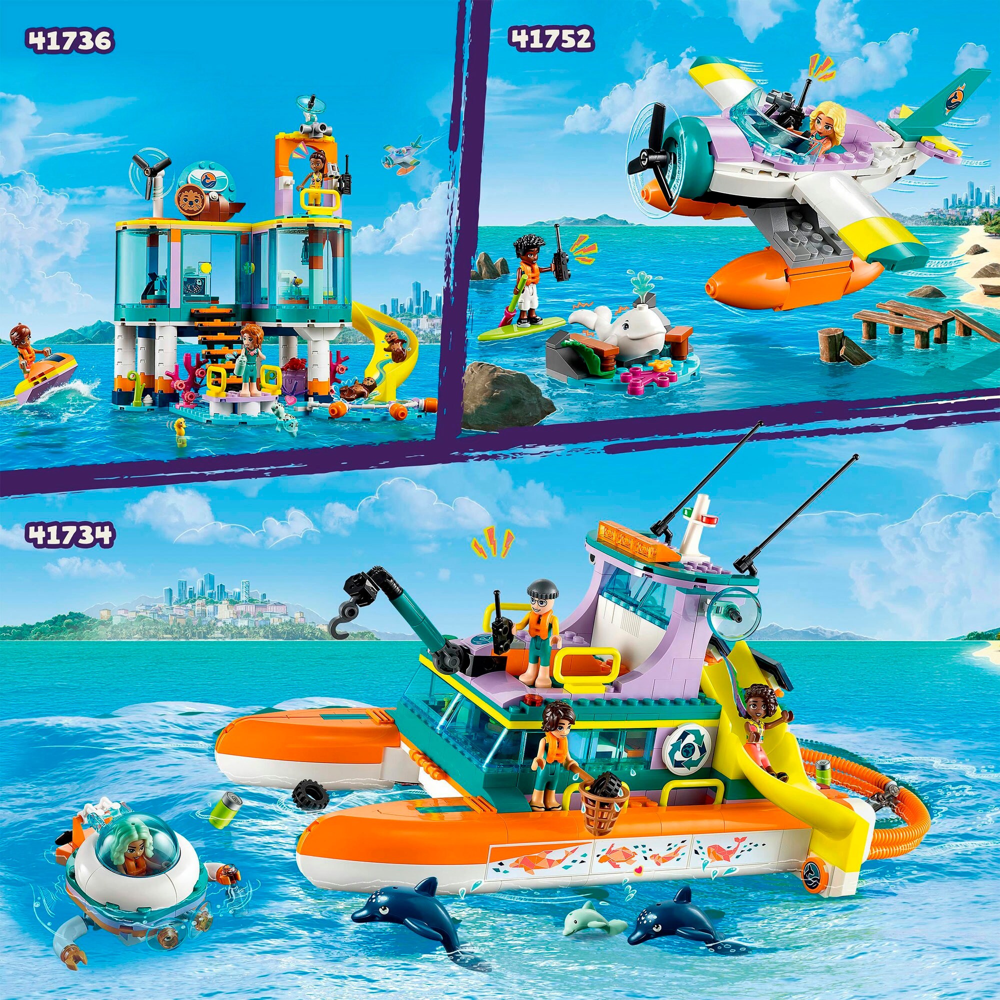 LEGO Konstruktionsspielzeug Friends Seerettungsflugzeug