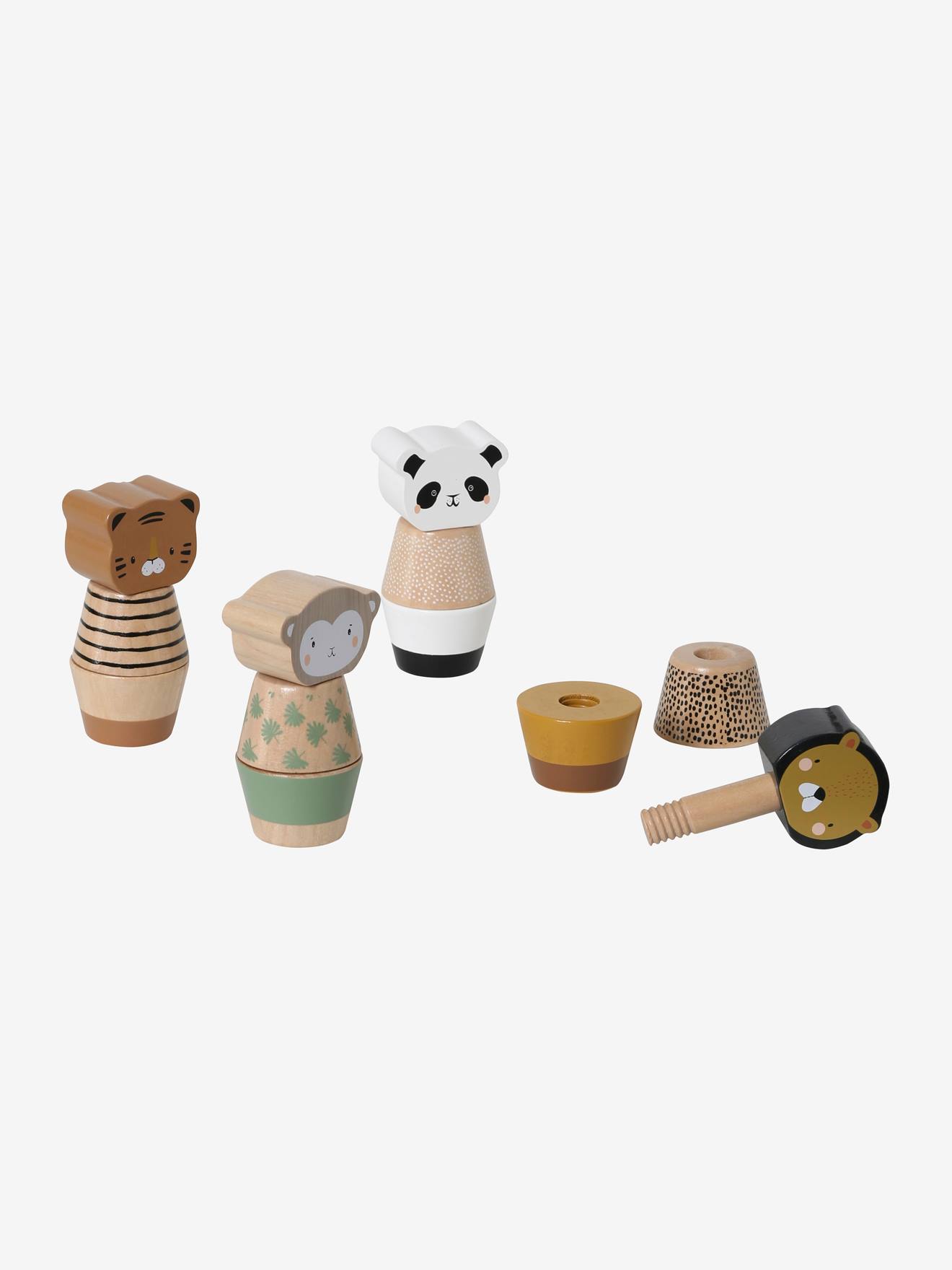 Brinquedo de montar em forma de animal, feito de madeira com certificação FSC®, multicolorido.