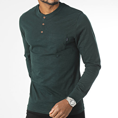 Tee Shirt Manches Longues Luis Vert Foncé Chiné