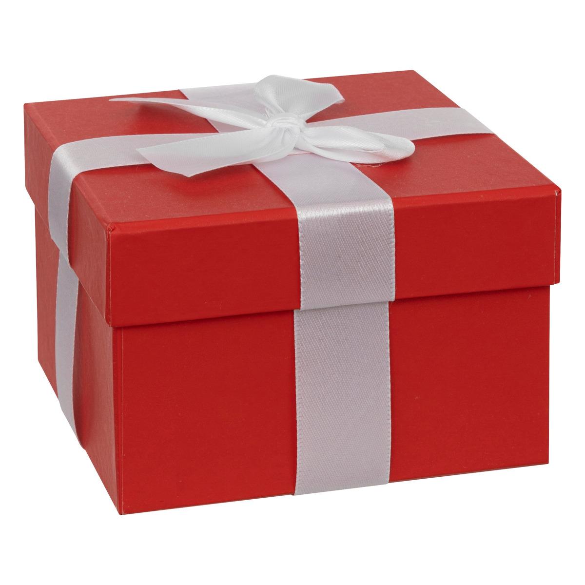 BOITE CADEAU ROUGE ET BLANC TAILLE S