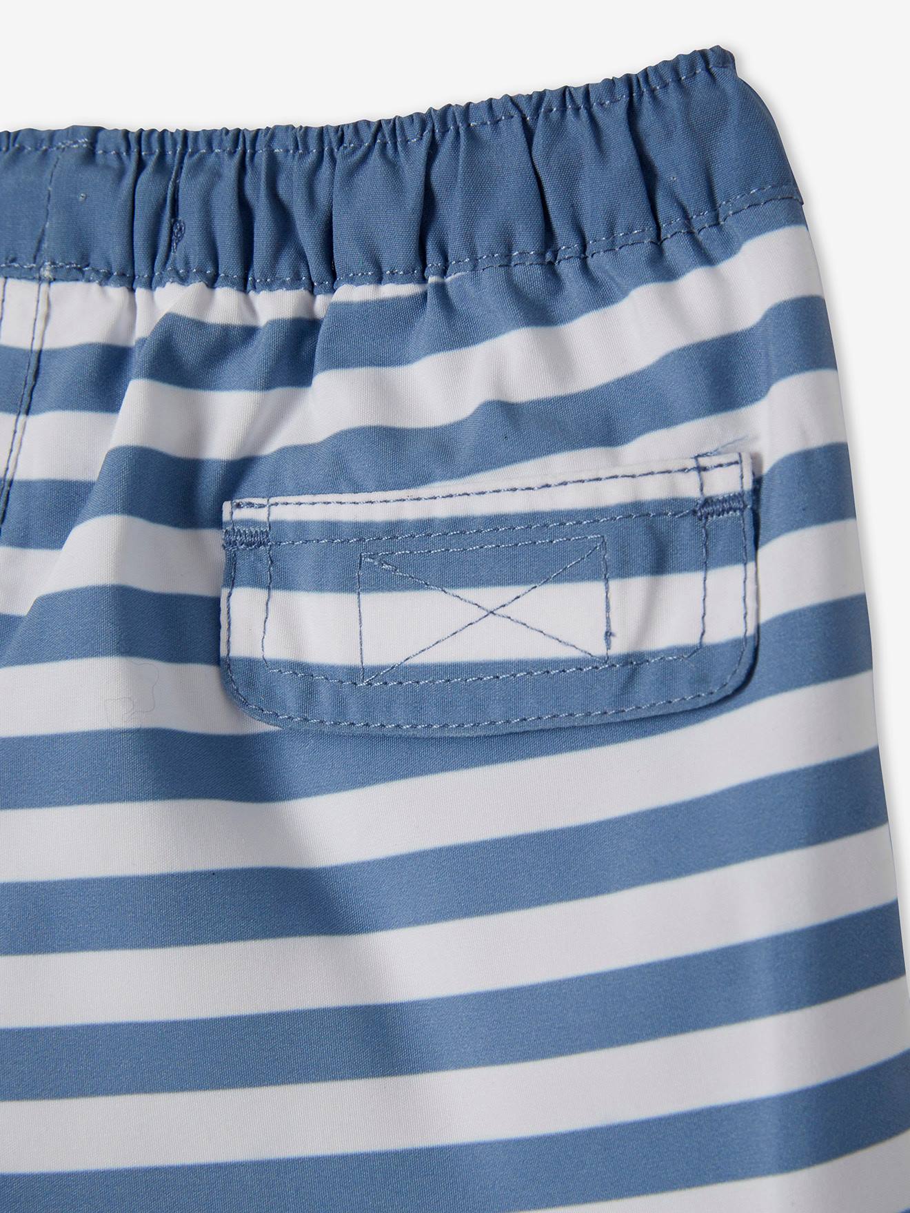 Maiô Baby Surf, azul médio com listras