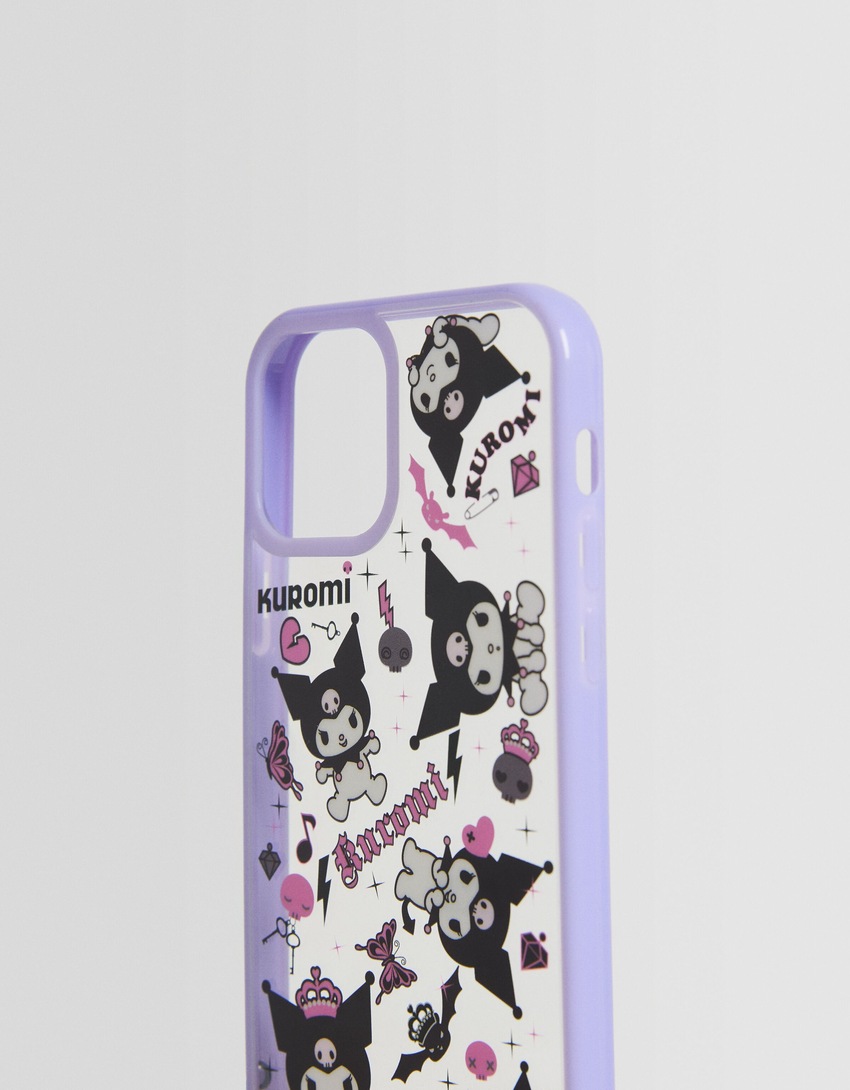 Capa para celular com pingente Kuromi