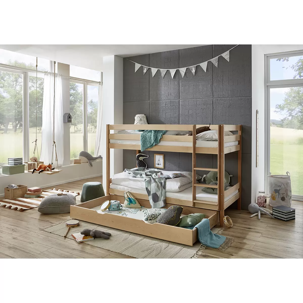 Etagenbett Lupo Best Price 90x200 Buche