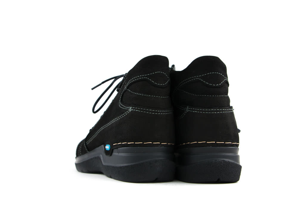 Wolky Hoge Veterschoenen Zwart Why Antique Nubuck