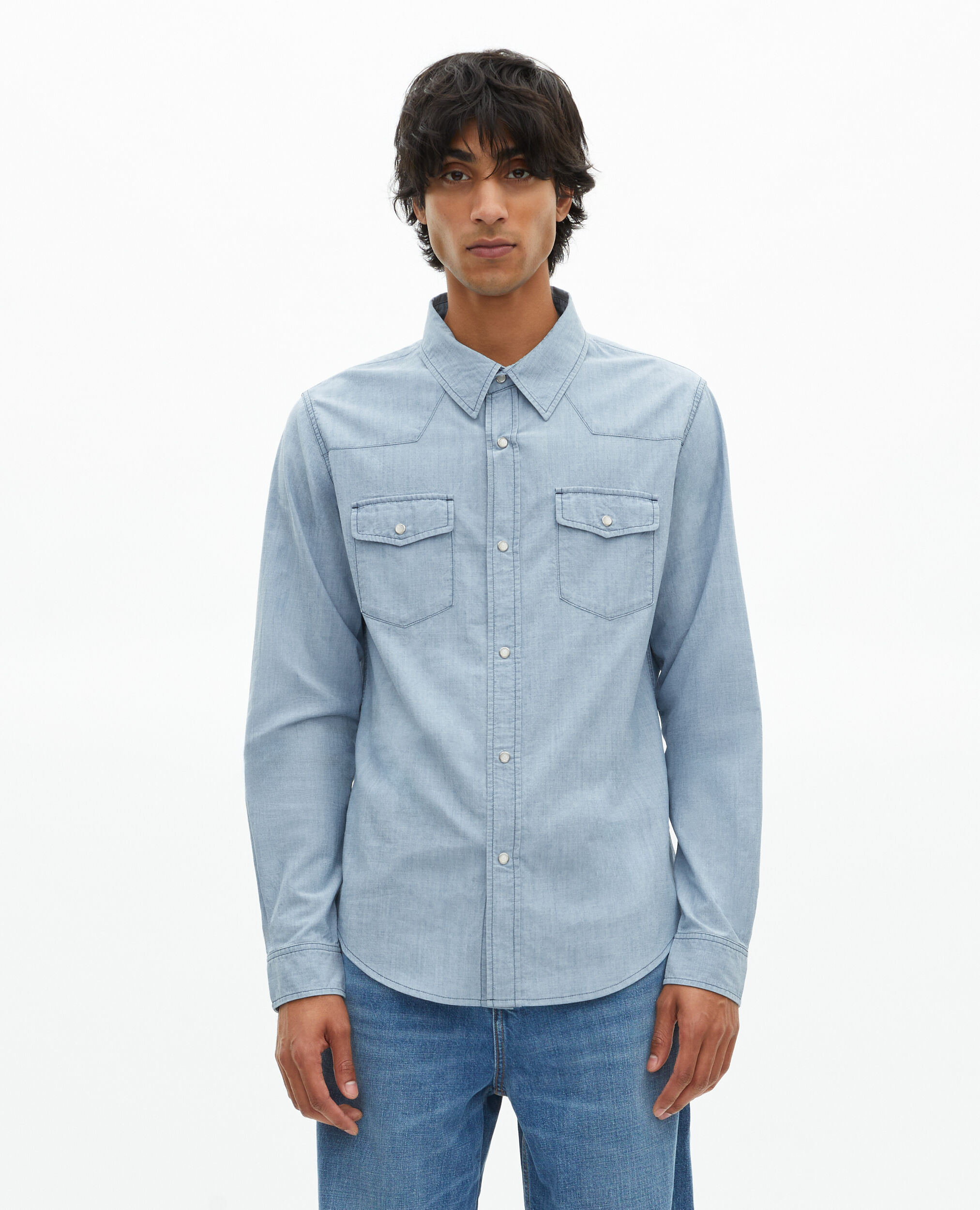 Chemise en denim bleu clair