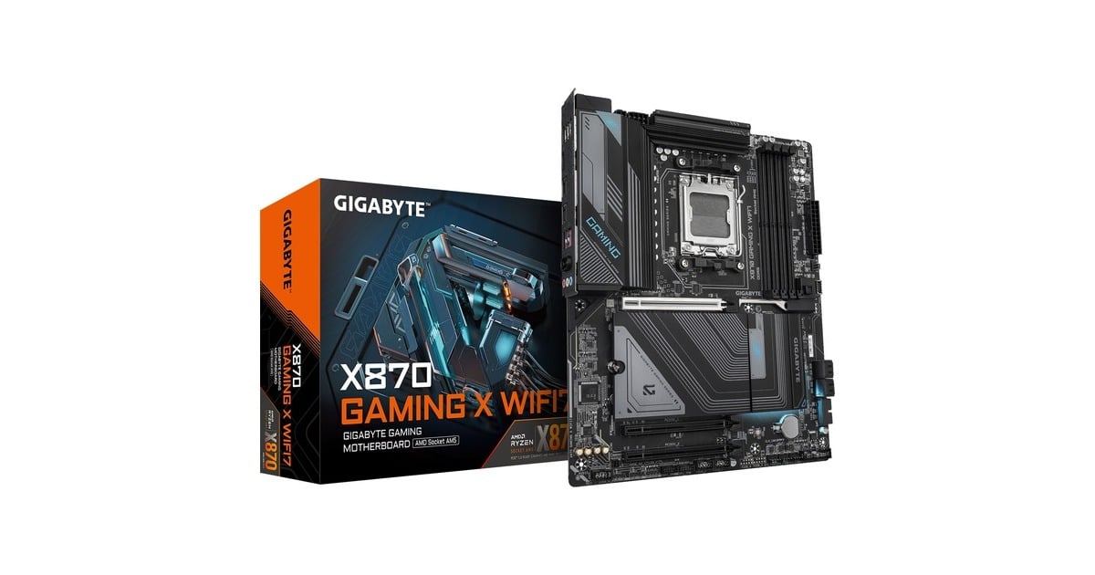 GIGABYTEX870 GAMING X WIFI7 socket AM5 moederbord  (Zwart/grijs, RAID, 2.5Gb-LAN, WLAN, BT, Sound, ATX)