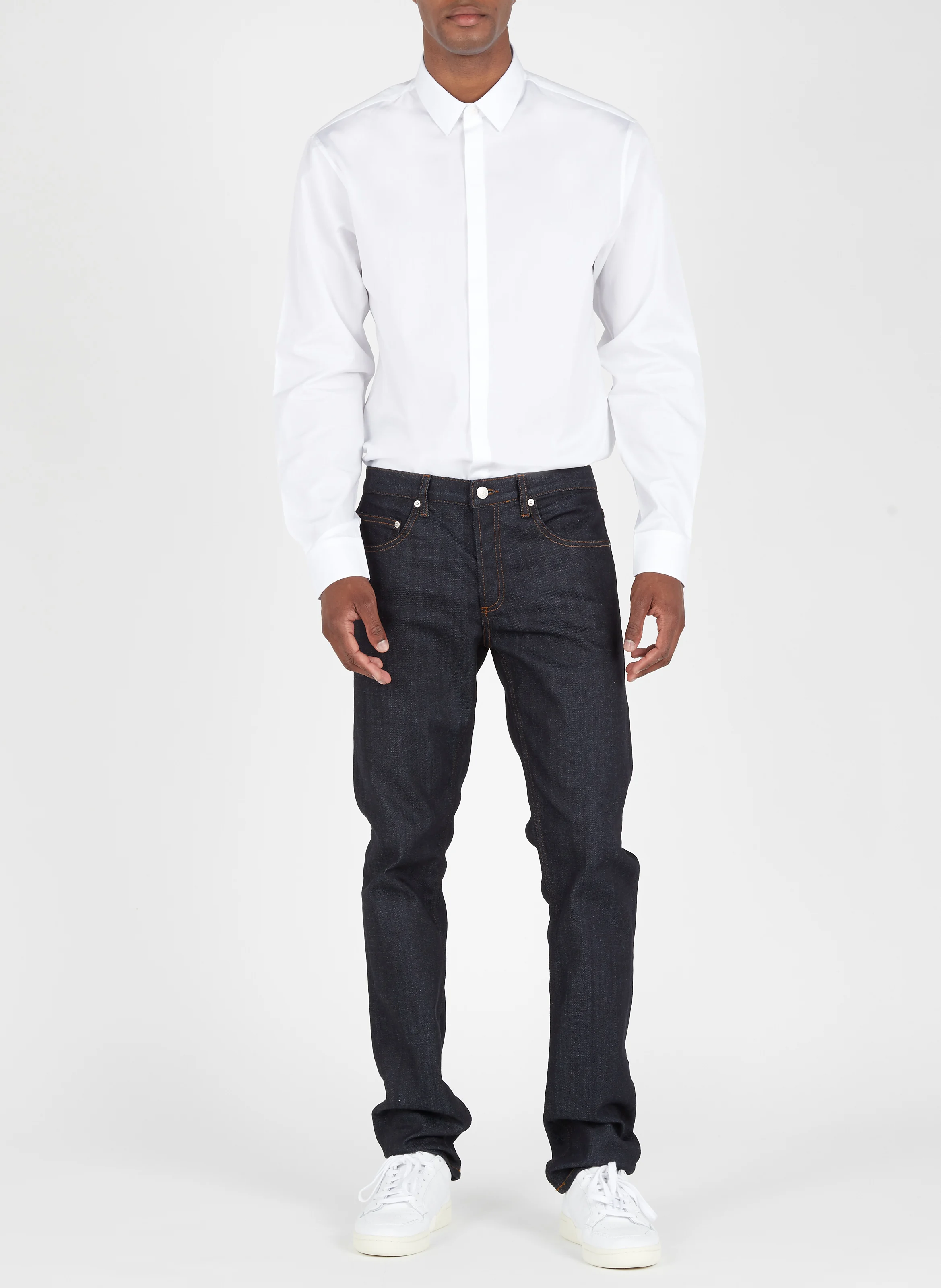 Jean droit en coton | Bleu