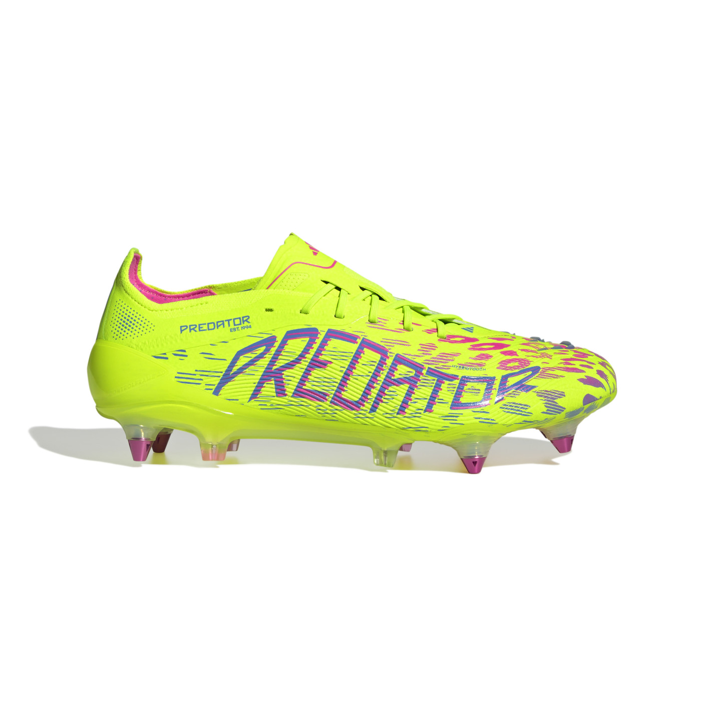 Adidas Predator Elite IJzeren-Nop Voetbalschoenen (SG) Neongeel Blauw Roze