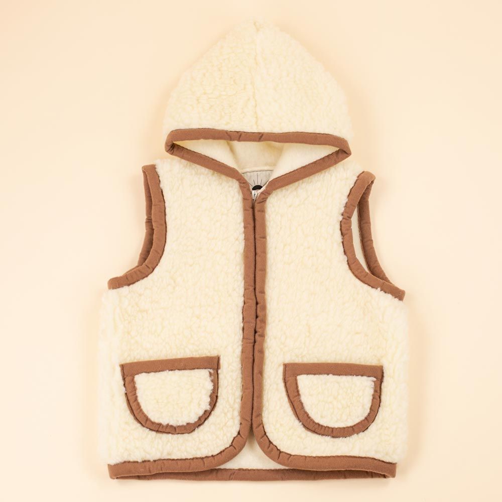 Moonrise kids wollen bodywarmer Hala met capuchon