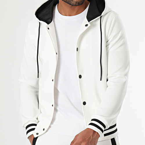 Ensemble Veste Teddy Capuche Et Pantalon Jogging 0140 Blanc