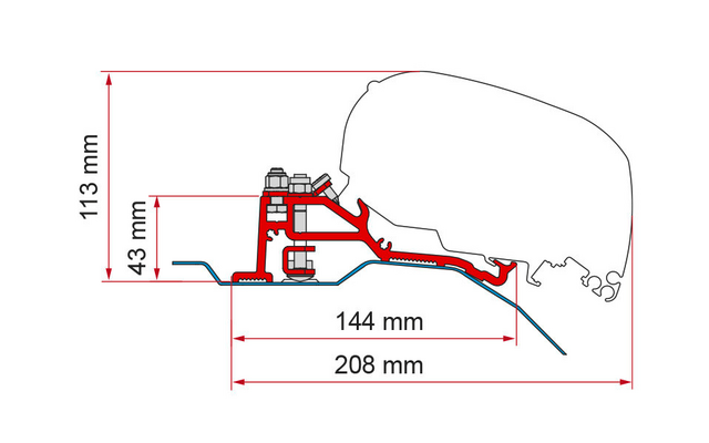 Fiamma Adapter Kit Ducato H2 Skyroof für F80 Markisen