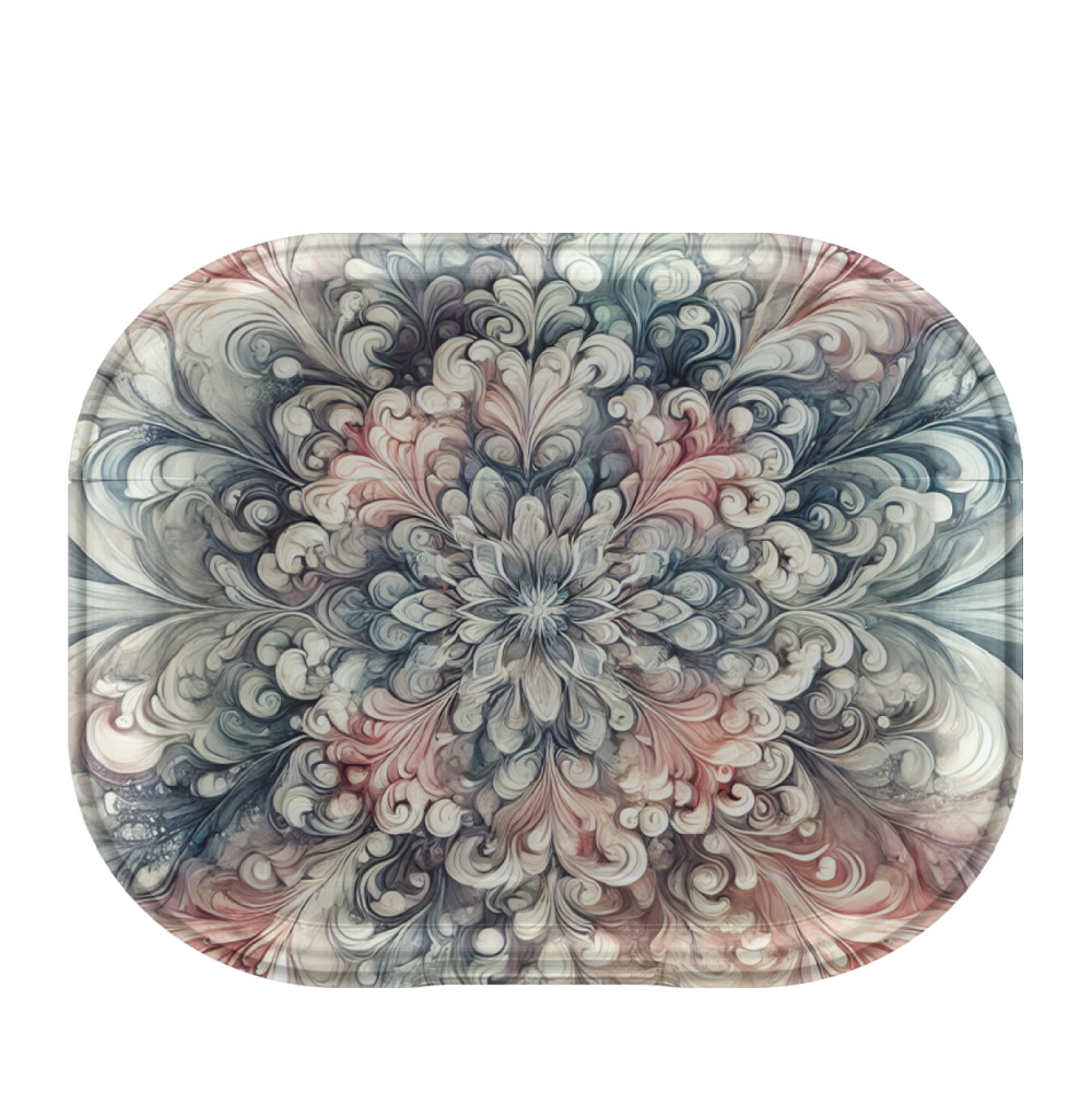 Apple AirPods Pro 2 Gummi Hülle Aquarell Mandala - Rosegold