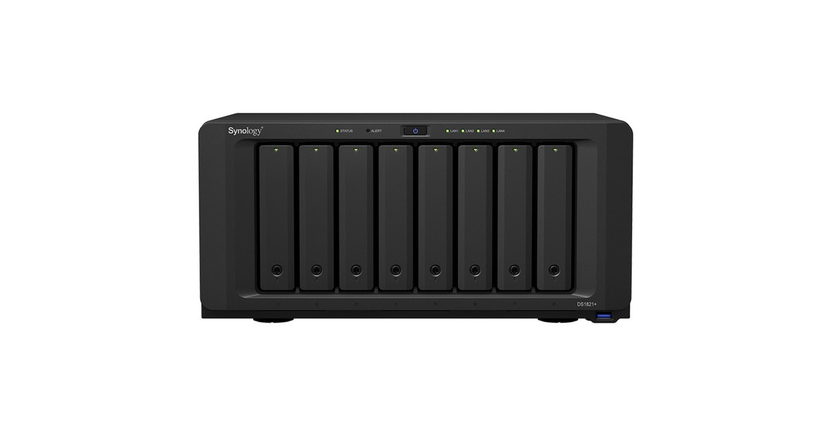 SynologyDiskStation DS1821+ nas  (Zwart, 4x LAN, USB 3.0)