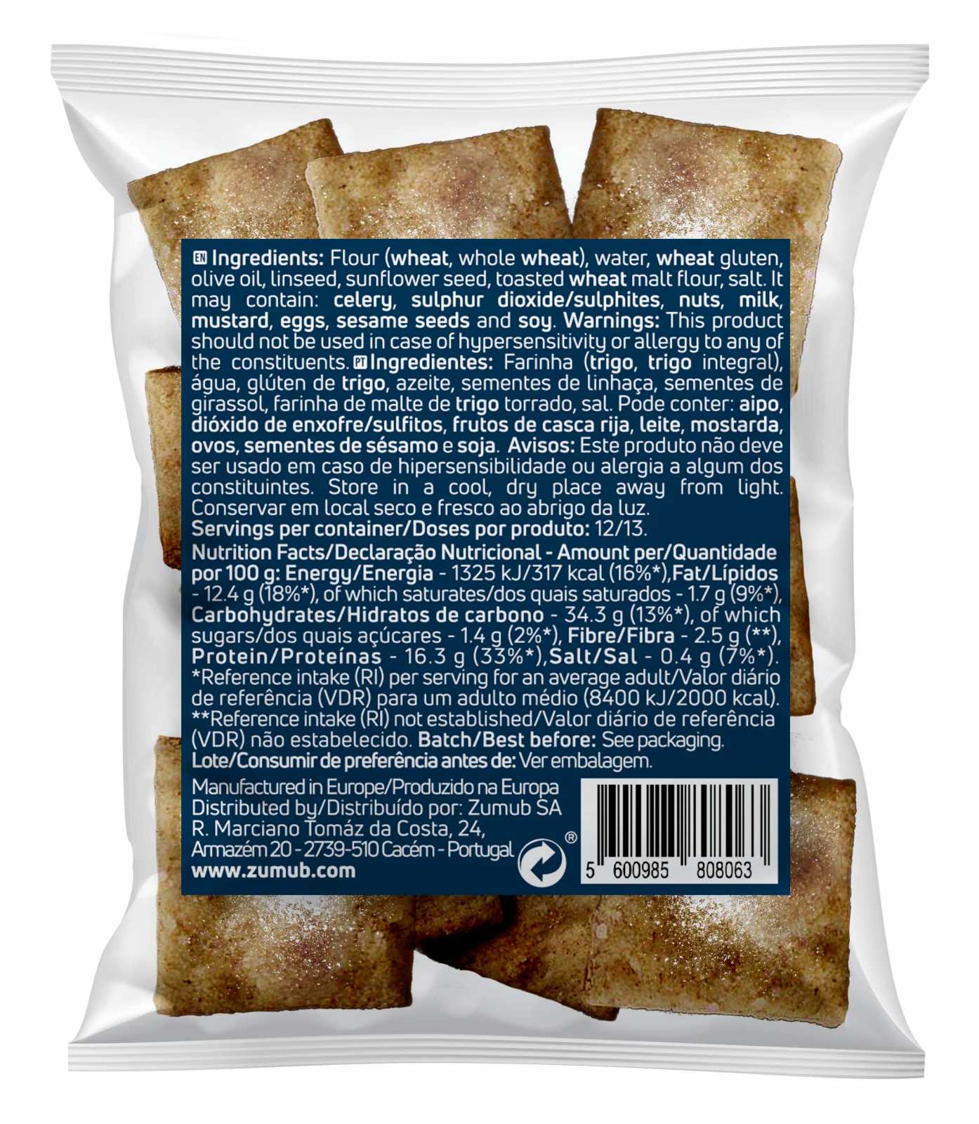 Biscoitos crocantes Zumub com azeite e alecrim 50g