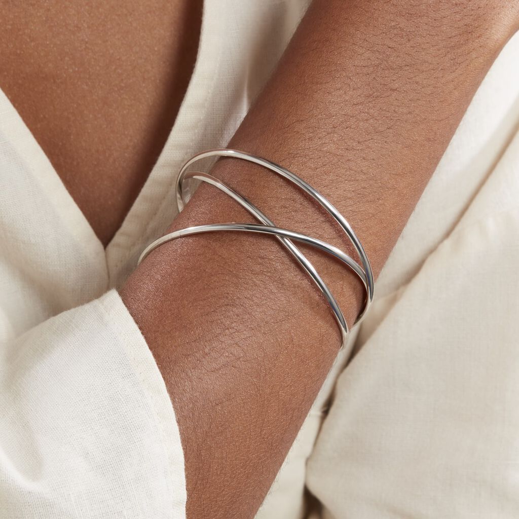 Bracelet Jonc Hugoline Argent Blanc