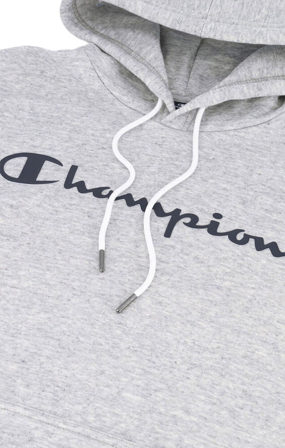Champion Script Logo Fleece hættetrøje Grå