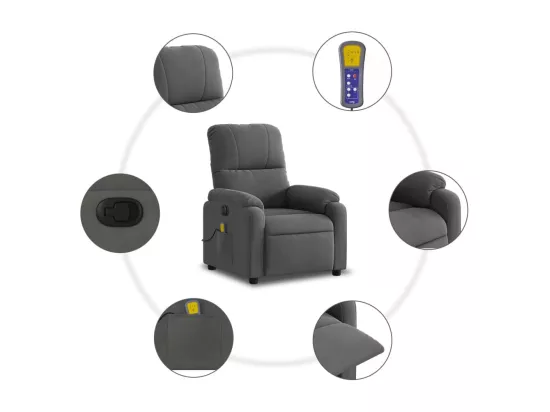 Fauteuil inclinable massant électrique gris foncé