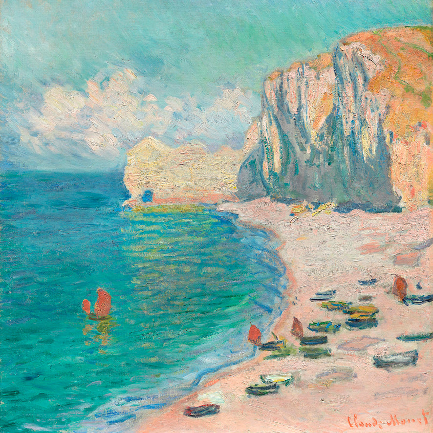 Der Strand und die Falaise von Claude Monet