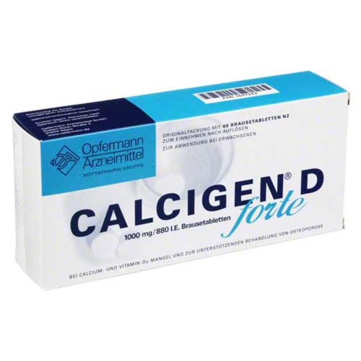 Calcigen D forte 1000 mg / 880 I.E. Brausetabletten, 40 St