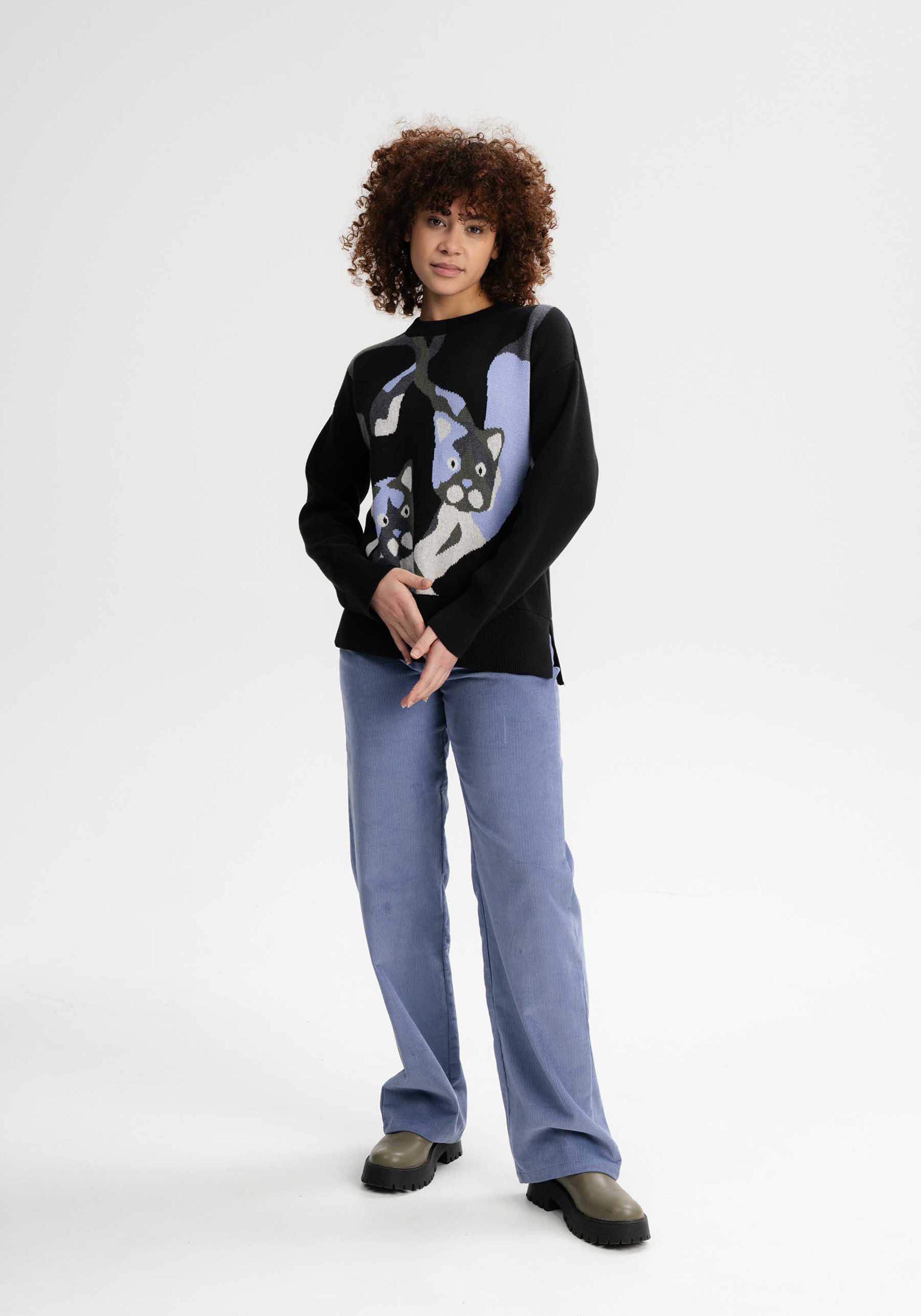 Mela Jacquard Strickpullover Faiza Multicolor Cat