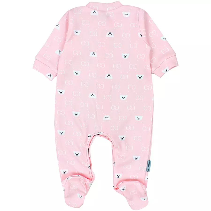 TupTam Baby Mädchen Schlafstrampler mit Fuß 3er Pack rosa Modell 1