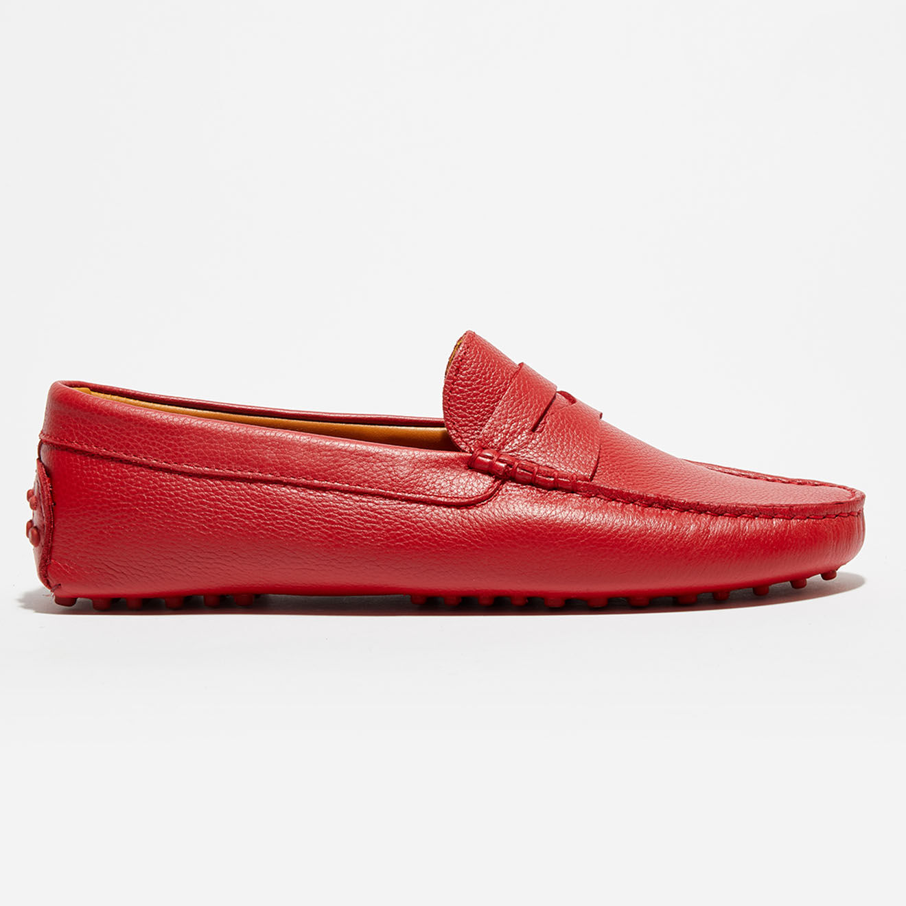 Loafers Mocassins en Cuir Grainé Sacha  rouges