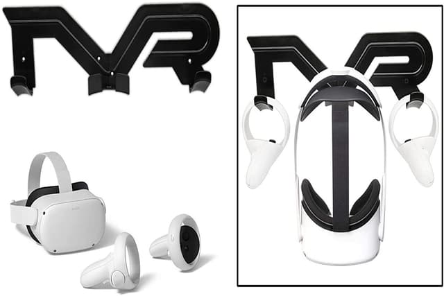 VR vægmonteret opbevaringsstativkrog til Oculus Quest 1/2/Rifts Sort