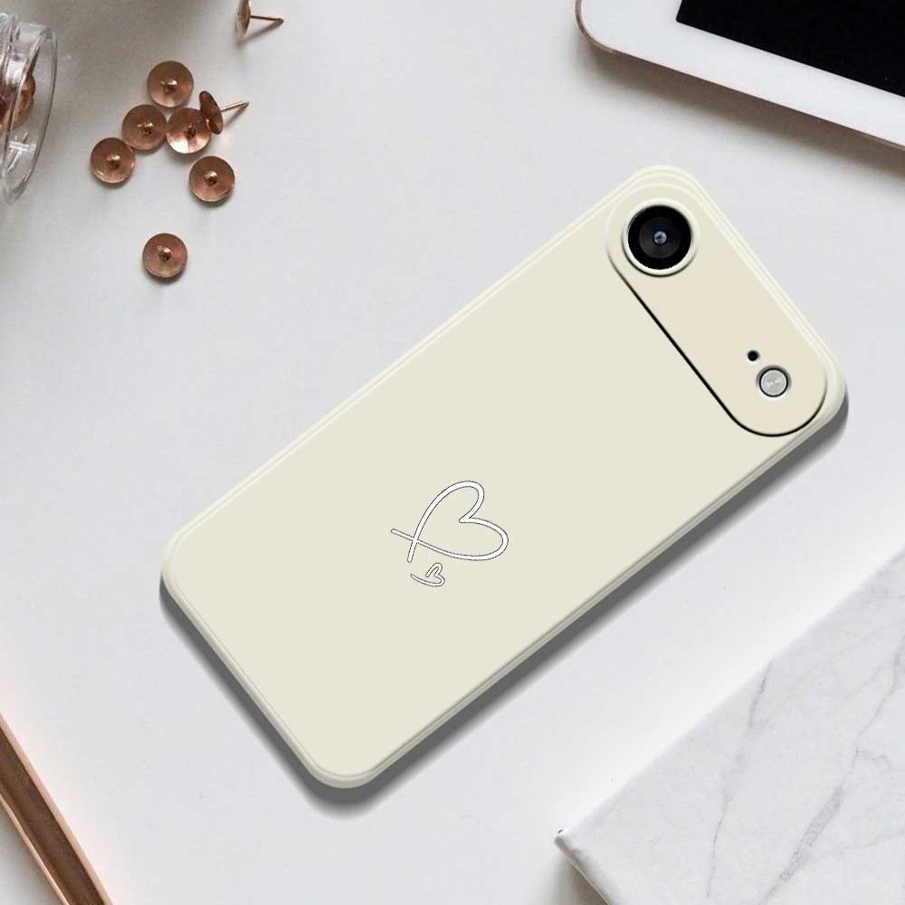 iPhone Air Gummi Case Hülle mit Kameraschutz - Schwarz (Herz)