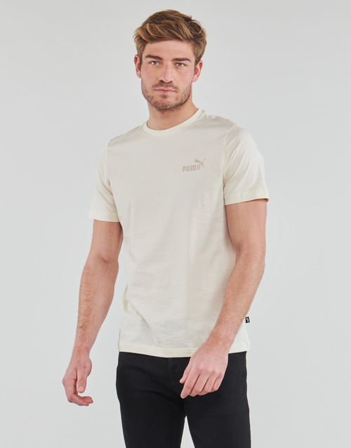 Puma - ESS+ EMBROIDERY LOGO TEE - Blanc cassé