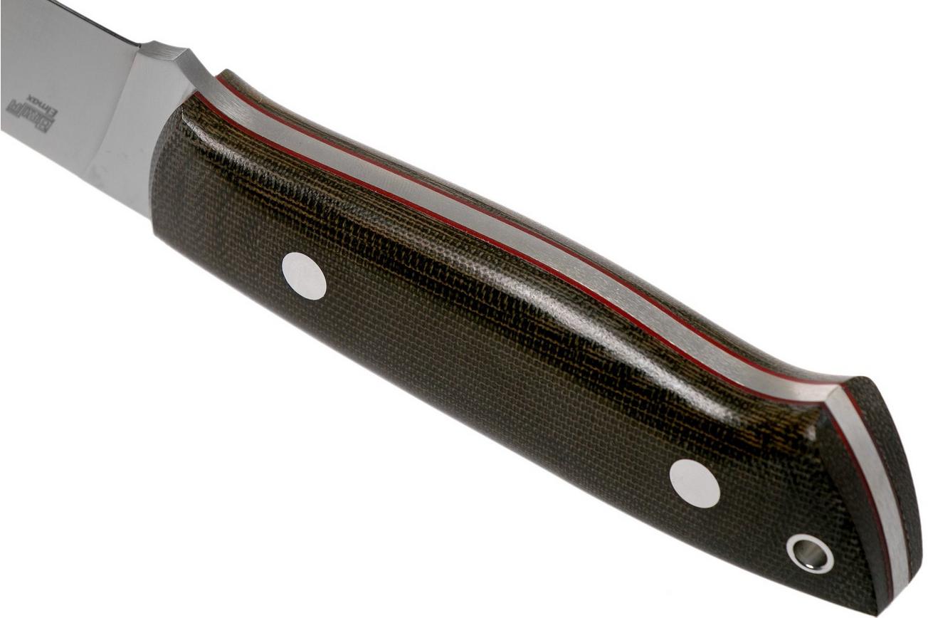 Brisa Trapper 115 Green Canvas Micarta Elmax Flat 2066 bushcraftmes