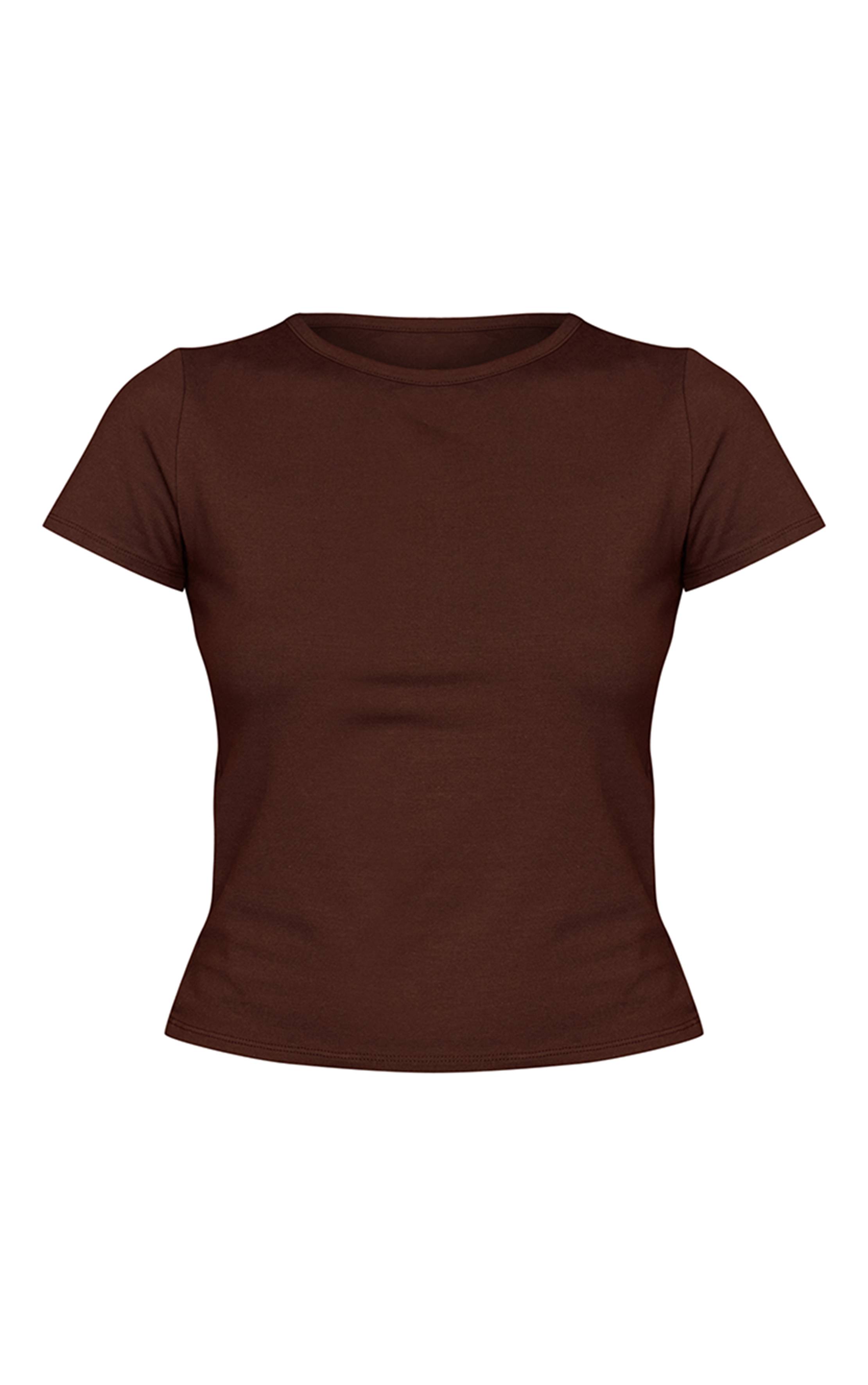 Dark Chocolate T-shirt En Coton À Col Rond Coupe Longue Et Manches Courtes